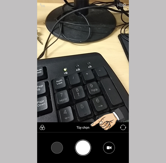 Vào chế độ máy ảnh